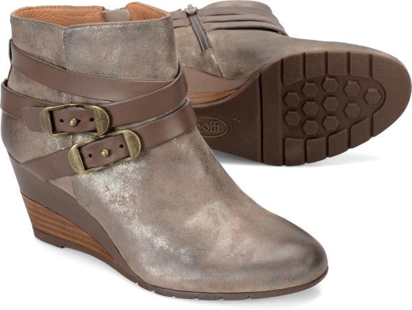 SOFFT Women's Oakes •Anthracite Suede•  Strappy Ankle Boots - ShooDog.com