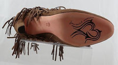 JEAN-MICHEL CAZABAT Women's Pepe Fringe Suede Boot - Nut - 36M - MSRP $395 - ShooDog.com