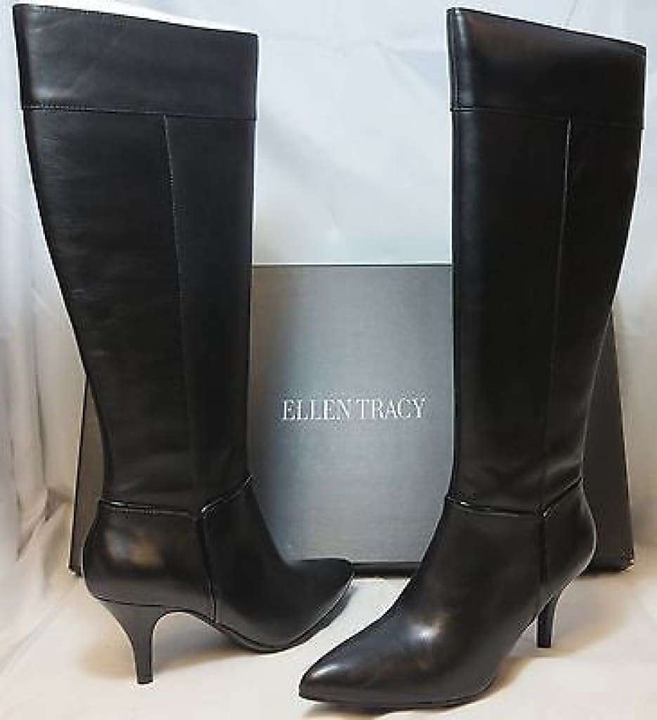 ELLEN TRACY Women's Harmony Boot - Black Leather - - ShooDog.com