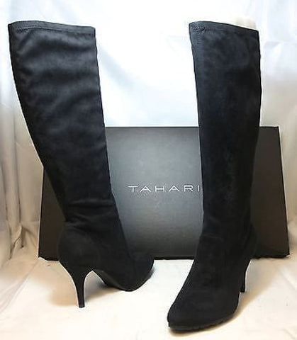 TAHARI Women's Yolanda Boot - Black Faux Suede - ShooDog.com