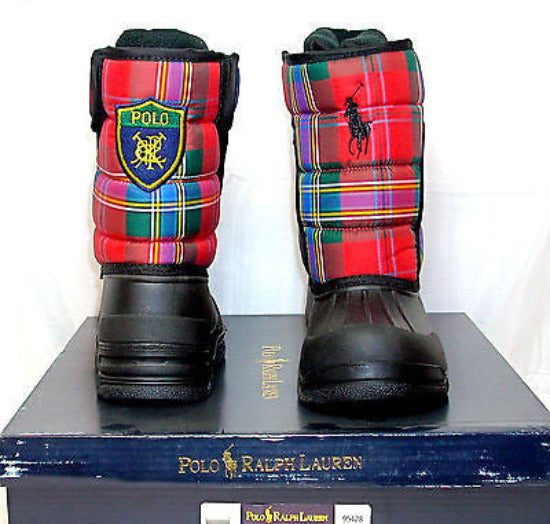 POLO RALPH LAUREN VANCOUVER Crest EZ boots  •Red Tartan• - ShooDog.com