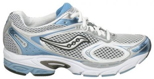 Women's Saucony ProGrid Guide 2 •White/Silver//Blue• Running Shoe - Wide Width - ShooDog.com