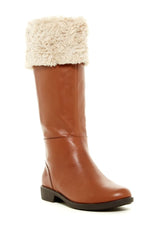 TARYN ROSE Women's •Avis• Mid-Calf Leather Boot with Faux Fur Trim - ShooDog.com