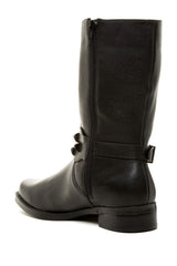 ELLEN TRACY Women's Buckley •Black Leather• Mid-calf Boot - ShooDog.com