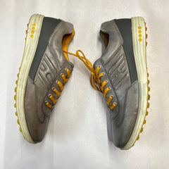 Mens Ecco Street Premier Cleat-Less Golf Shoe Grey/Fanta Leather Size 45