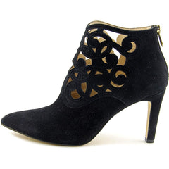 ADRIENNE VITTADINI Women's •Nidia• Pointed Toe Suede Black Ankle Boot - ShooDog.com