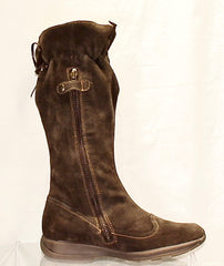 Girl's Primigi  Snowflake Tall Boot  - Brown Suede - 32EU