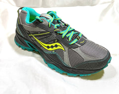 Saucony Womens Grid Excursion Tr7 Trail Running Shoe - Wide Width Preowned 9W / Grey/Citron-2