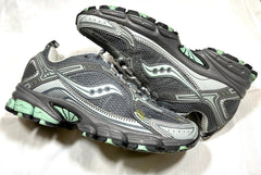 Womens Saucony Grid Excursion Tr6 -Hiking/Trail Running Shoe - Preowned 6M / Grey/Mint-03 Athletic