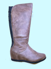 Women's Cougar •Flexy• Wide Calf Concealed Wedge Knee boot 6M Taupe