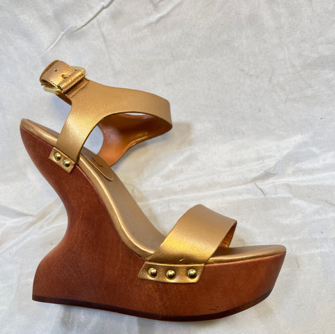 LUXURY REBEL Women's •Garance• Wood Platform Wedge Sandal