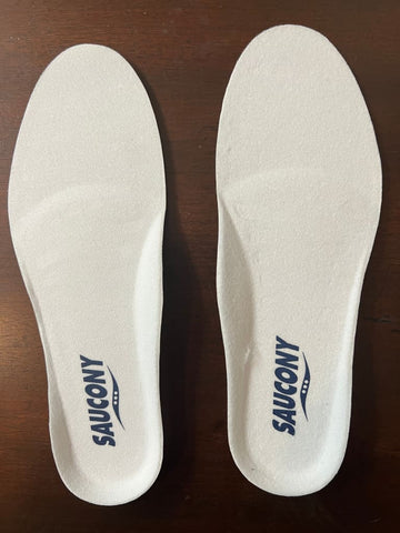 SAUCONY •PU Foam Replacement Insoles• for Men or Women- Navy Blue logo