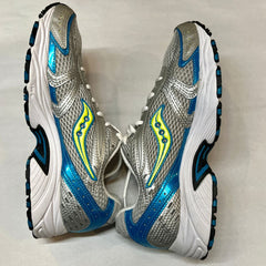 Saucony Womens Grid Phantom 4 -Silver/Blue/Citron Running Shoe-Size 10M Athletic