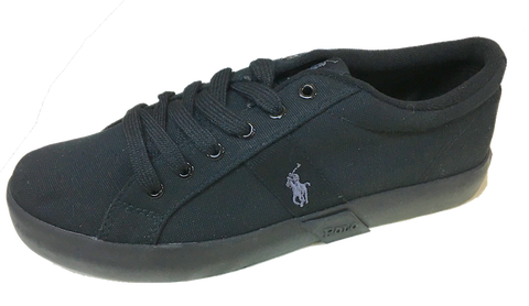 POLO RALPH LAUREN  •Giles• Black Canvas Sneaker - Fits Women or Youth - ShooDog.com