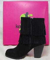 KENSIE GIRL Women's Ranella Fringe Boot - Black Suede - Multi SZ NIB - MSRP $79 - ShooDog.com