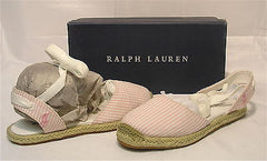 RALPH LAUREN Girl's Milano Flat   -Pink/White- - ShooDog.com
