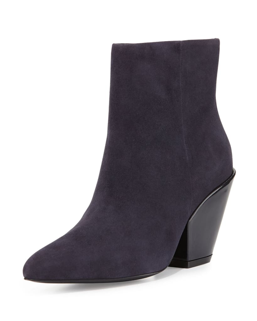 ASH Women's •Electra• Suede Ankle Bootie, Midnight - ShooDog.com