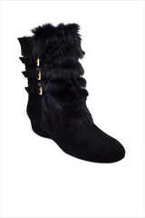 TARYN ROSE Women's •Fritzy• Fur Demi-Wedge Boots