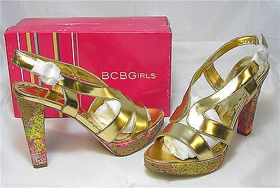 BCBGirls Wall Sandal - Gold - Size 7.5M and 9M only - NIB - MSRP $110 - ShooDog.com