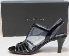 TAHARI Women's Barcelona Mid Heel Sandal - Black Patent - Multi SZ NIB - MSP $99 - ShooDog.com