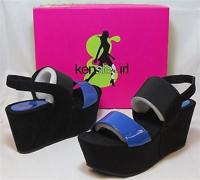 KENSIE GIRL Women's Marylynn Sandal - Black/Elec Blue - Sz 7.5,8,8.5 - MSRP $60 - ShooDog.com