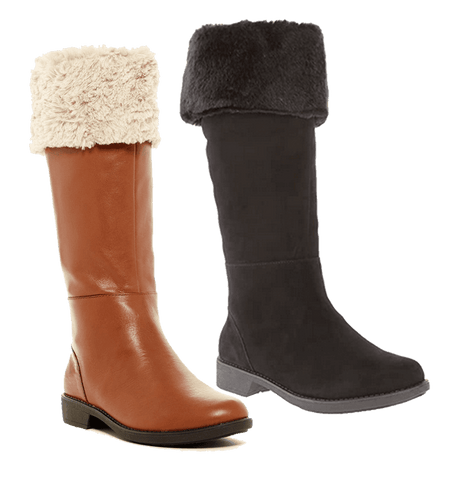 TARYN ROSE Women's •Avis• Weatherproof Mid-Calf Leather Boot with Faux Fur Trim