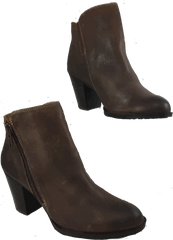 SOFFT Women's Wera •Brown Distressed Leather• Mid Heel Ankle Boots - ShooDog.com