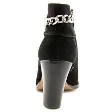 ADRIENNE VITTADINI Women's Clarine  -Black-  Chain Ankle Bootie - ShooDog.com