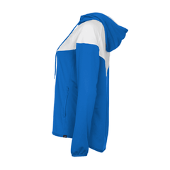 Women's •Badger Sport• Sprint Outer-Core Hooded Jacket wht/blu medium