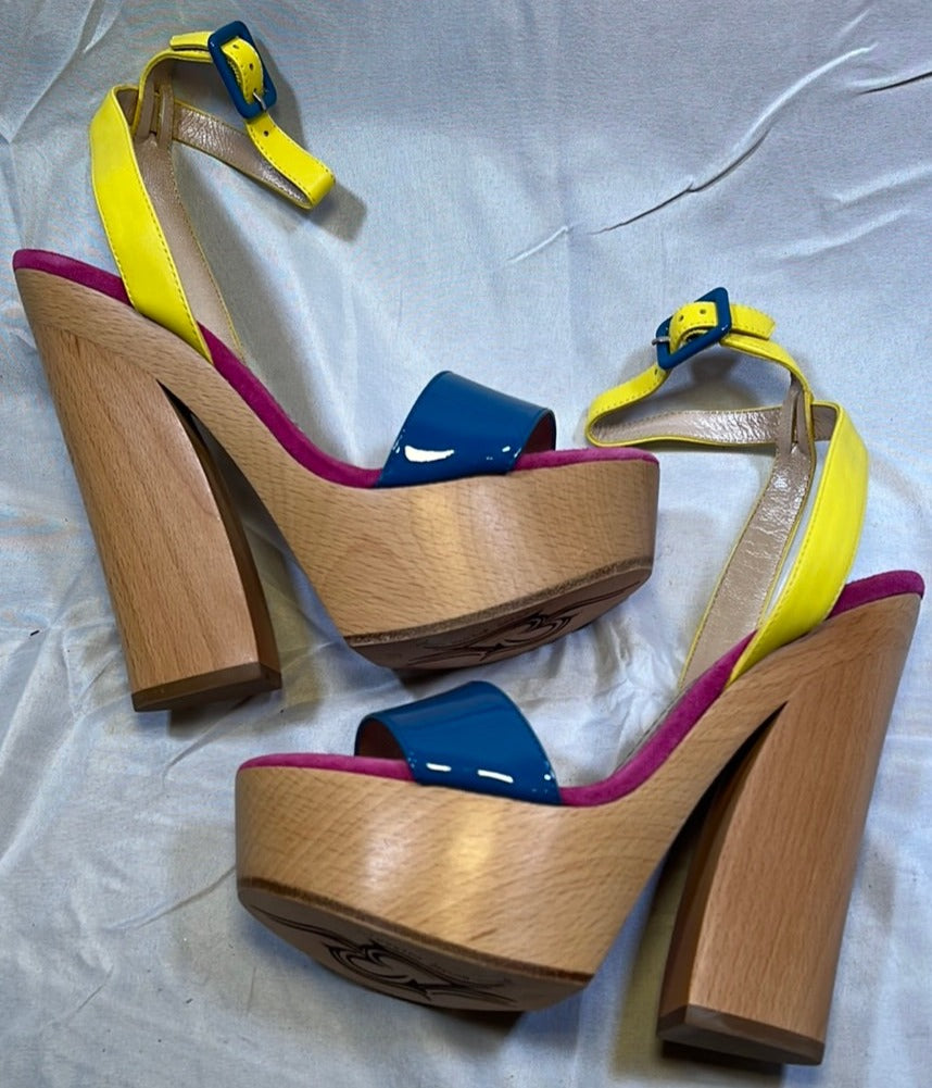 JEAN-MICHEL CAZABAT Women's • Whitney • Wood  Platform Sandal